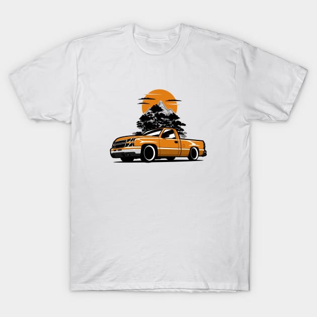 Orange Silverado in Nature T-Shirt by KaroCars